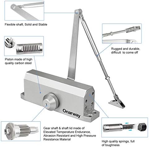 Onarway Door Closer Automatic Size 4 Spring Hydraulic for Home & Commercial