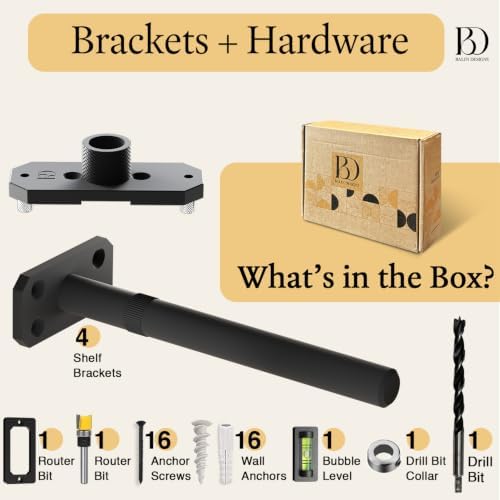 Invisible Floating Shelf Bracket 8 Inch Rod 3/4 inch Diameter Heavy Duty with...