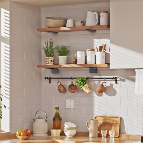 Black Floating Shelf Brackets 10 inch 6 Pack L Brackets for Floating Shelves ...