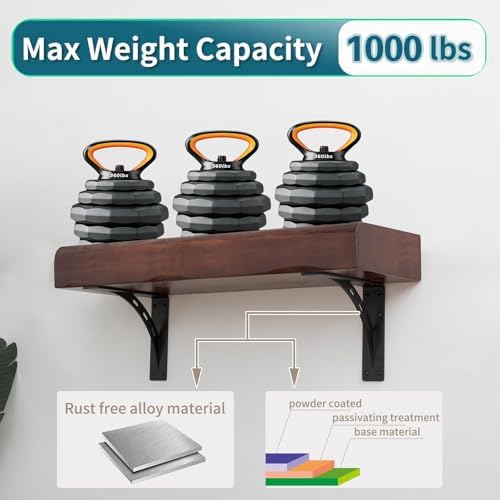 12 inch x 10 inchHeavy Duty Shelf Brackets , Metal Mantel Brackets (Set of 2)...