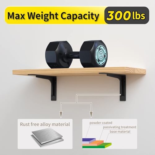 10 inch x 6 inch Shelf Support Bracket Heavy Duty, L Shelf Brackets ,max Load...
