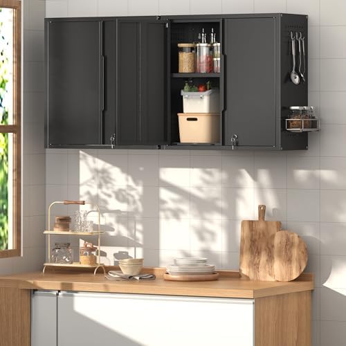 Coolsun 26" H Garage Wall Cabinet with Lockable Doors and Adjustable Shelf