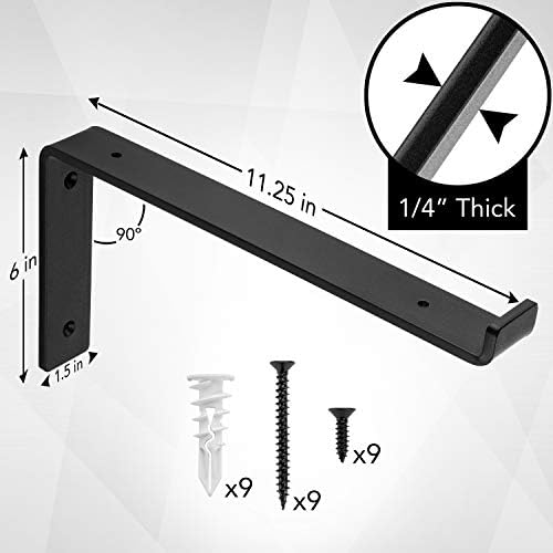 Heavy-Duty Shelf Brackets - Premium Construction Grade 1/4" (6mm) Thick ...
