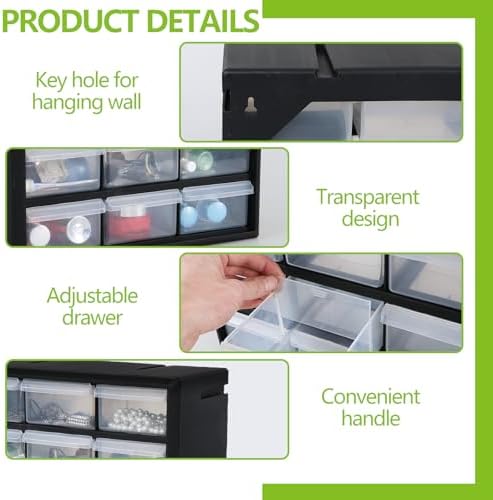 Sadstory 9-Drawer Plastic Drawer Storage Cabinet for Garage Organization