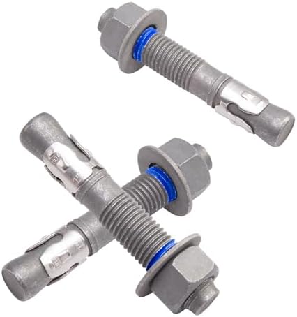 1" x 6" Concrete Anchors (5 Pack) 1 inch Wedge Anchors Bolts Hot Di...