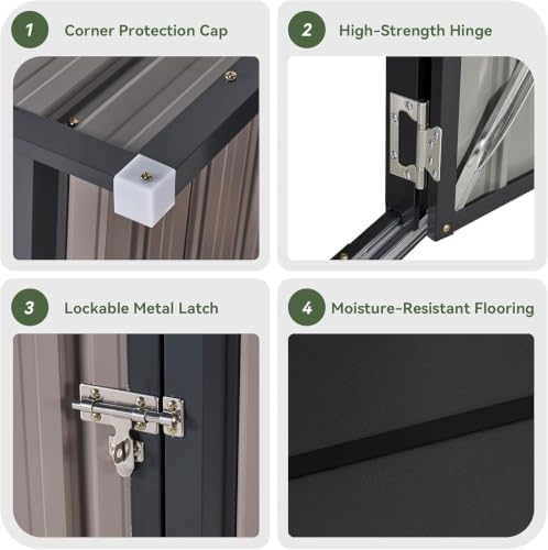 Aoxun Outdoor Storage Cabinet Shed with Floor, Small Vertical Cabinet