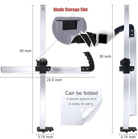 Zozen Foldable Drywall Cutting Tool, Aluminum Body, with10pc Safety Blades