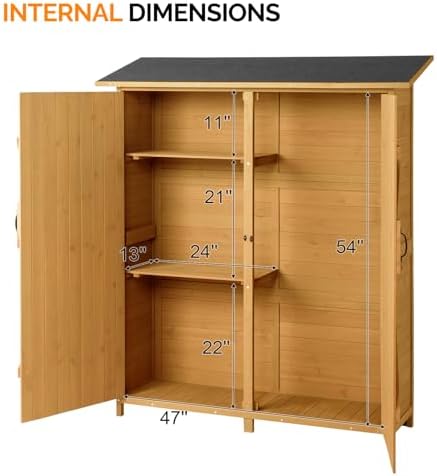VINGLI Upgraded Outdoor Wooden Storage Shed, Extra Large Garden Shed Outside ...