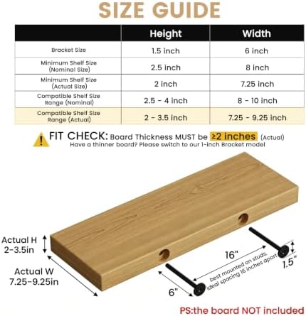 8pcs Wall Shelf Brackets Heavy Duty Floating Shelf Bracket Hidden,Invisible B...