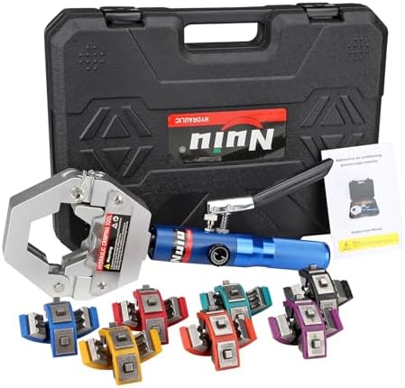 A/C Hose Crimper Kit, 8T Hydraulic Crimping Tool with 7 Dies FS-7842A