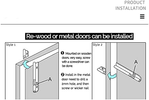 Barrel Bolt Door Latch With Padlock Hole, Thickened 304 Stainless Steel Slide...