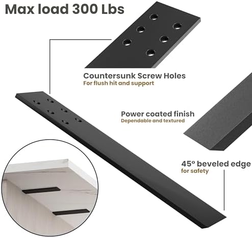 BATODA 12" Countertop Support Brackets (4PCS), Steel Knee Wall Support
