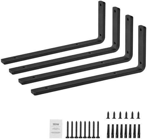 VEVOR Shelf Bracket 16 x 6 in, 4 Pcs Heavy Duty Floating Shelf Brackets, (2/5...