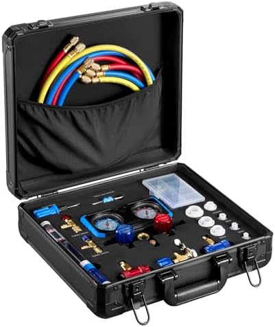 4 Way Ac Manifold Gauge Set, for R410A R134a R1234yf AC Repair