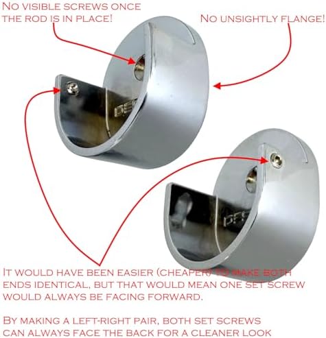 Closet Rod Support Flanges with Screw On Attachment | Heavy Duty Clothes Pole...