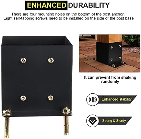 6X 6 Post Base 10 PCS,Inner Size 5.6"x5.6"Deck Post Base,Heavy Duty...
