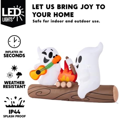Joiedomi 6ft Long Halloween Inflatable Ghost Outdoor Decoration, Cute Blow Up...
