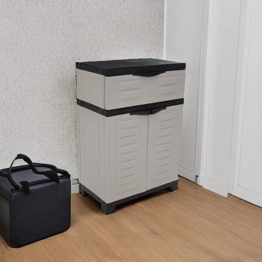 Sunnydaze 34.5" Garage Storage Cabinet with Adjustable Shelf, Gray
