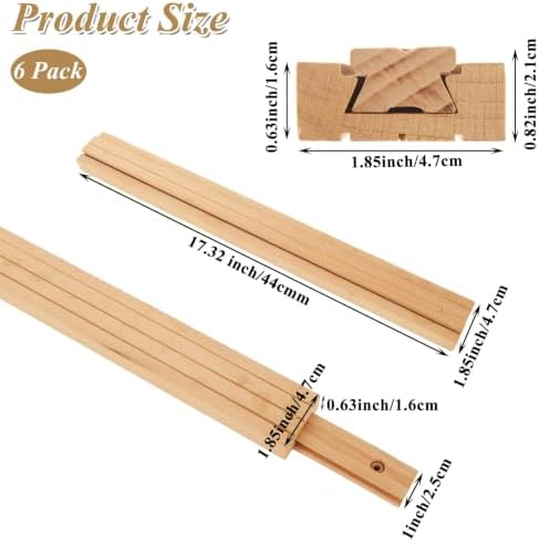 CYEAH 6 Pcs Wood Drawer Slides, 17 inch Wooden Drawer Slides, Wooden Undermou...