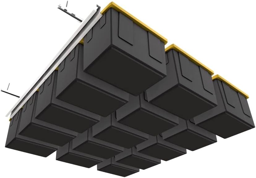 E-Z Garage Storage Tote Slide PRO – Made in USA Ceiling Tote Rack, 15 Totes