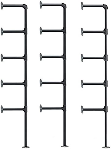 Industrial Retro Wall Mount Iron Pipe Shelf,DIY Open Bookshelf,Hung Bracket,H...