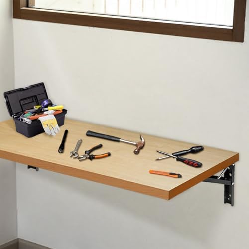 RedCall 24inch Floating Shelf Bracket,Garage Heavy Duty Folding Shelf Bracket...