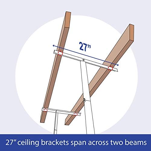 SafeRacks 4x4 Overhead Garage Storage Rack, White, 24"-45" Height