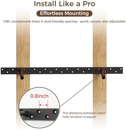 2pcs Floating Shelf Bracket Heavy Duty Floating Mantel Bracket Black Metal De...