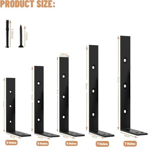 Premium Heavy Duty Countertop Brackets 16 inch 4 Pack (2/5" Thick),Grani...