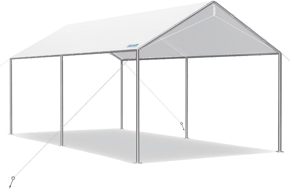Quictent 10x15 ft Heavy Duty Car Canopy Galvanized Frame Carport Outdoor Part...