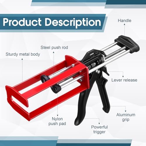 Relaxweex 1 Pcs Epoxy Gun Dual Component Caulking Gun, 200 ml / 6.75 Fl oz, M...