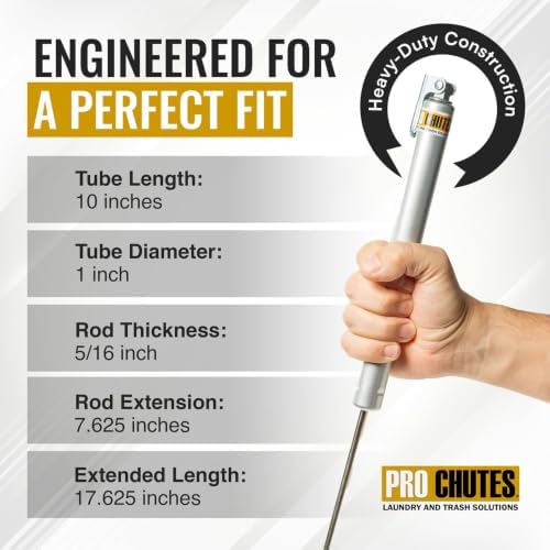 Trash Chute 10" Inch Extended Hydraulic Silver Closer for Bottom Hinged ...
