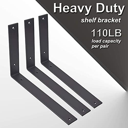 Shelf Brackets 12 Inch L Brackets for Shelves Heavy Duty Black Wall Brackets ...