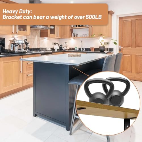 Premium Heavy Duty Countertop Brackets 16 inch 4 Pack (2/5" Thick),Grani...
