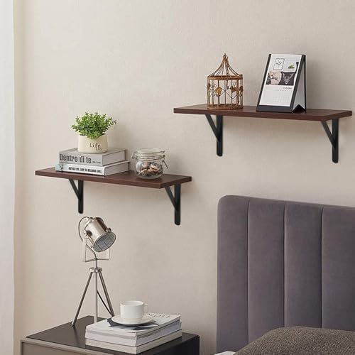 24 Pack L5 x H 3" Black Heavy Duty Shelf Brackets with Screws Metal Shel...