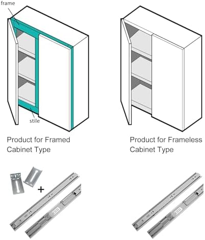 LONTAN 10 Pairs Soft Close Drawer Slides 18 Inch Heavy Duty Cabinet Rails