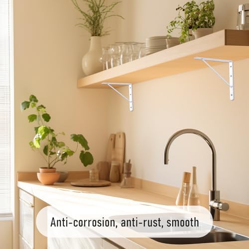 HOME MASTER HARDWARE Wall Shelf Brackets, 10x8 Inch L Brackets, 10 Pack