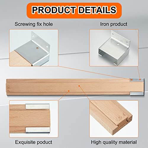 Maitys 8 Pcs Wood Drawer Slides, 15-3/4 Inches Bottom Mount Center Guide