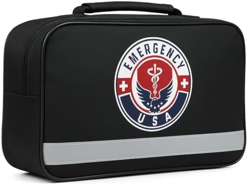 Roadside Car Emergency Kit - First Aid Set, Jumper Cables, Tow Strap, LED Fla...