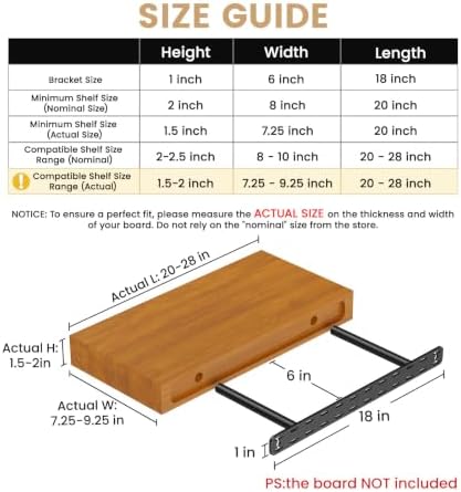 2pcs Floating Shelf Bracket Heavy Duty,Decorative Floating Shelf Hardware Hid...