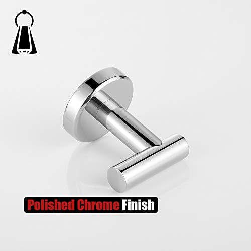 JQK Chrome Bathroom Towel Hook, 304 Stainless Steel Coat Robe Clothes Hook fo...