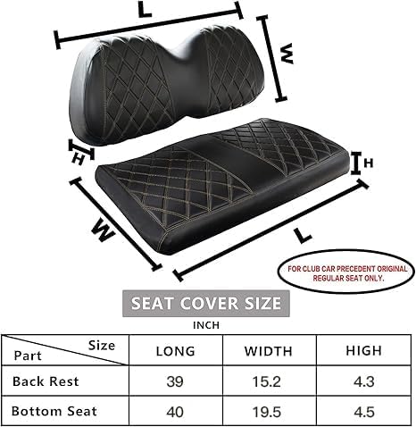 Golf Cart Diamond Vinyl Seat Covers Fits Club Car Precedent 2004-UP