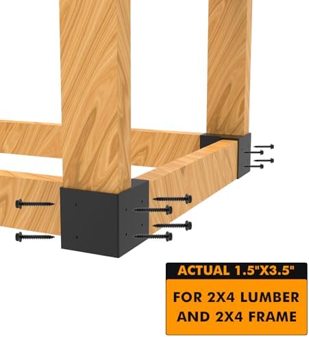 Heavy Duty Workbench Bracket Kit - 8 Pcs Steel 3-Way Right Angle Corner Brack...