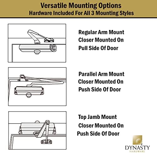 Dynasty 4401 Series Door Closer, Sprayed Aluminum, Spring 1-6, Hold Open