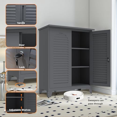 RYH 47.2” Tall Metal Outdoor Storage Cabinet(47.2" H × 35.4" W ×17....