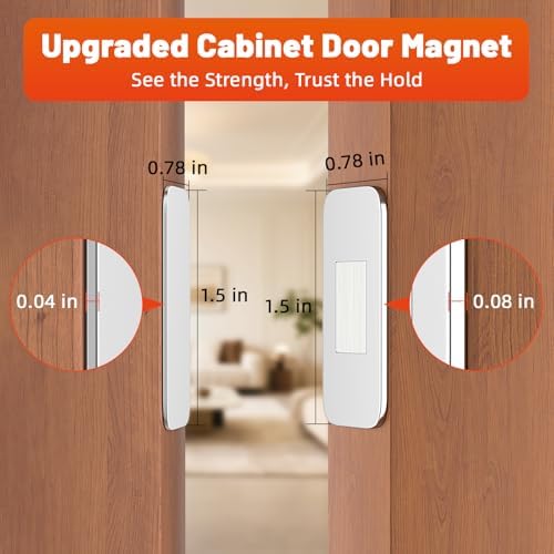 Jiayi No Drill Cabinet Door Magnets, 50 Pack Magnetic Drawer Closure with Ult...