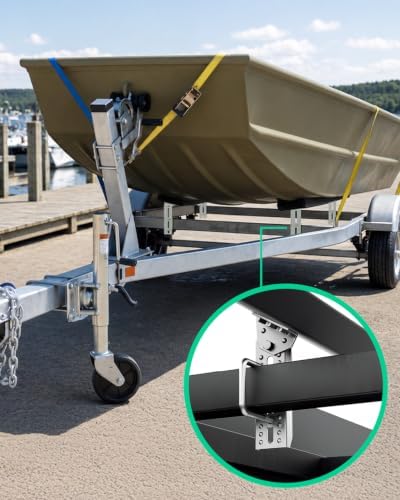 Heavy Duty Boat Trailer Bunk Brackets, 4 PCS 8" Galvanized Swivel Top Bu...