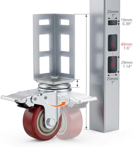 QWORK 3" Boltless Rack Caster Wheels, 8 Pack Storage Shelf Accessories, ...