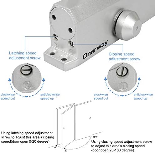 Onarway Door Closer Automatic Size 4 Spring Hydraulic for Home & Commercial