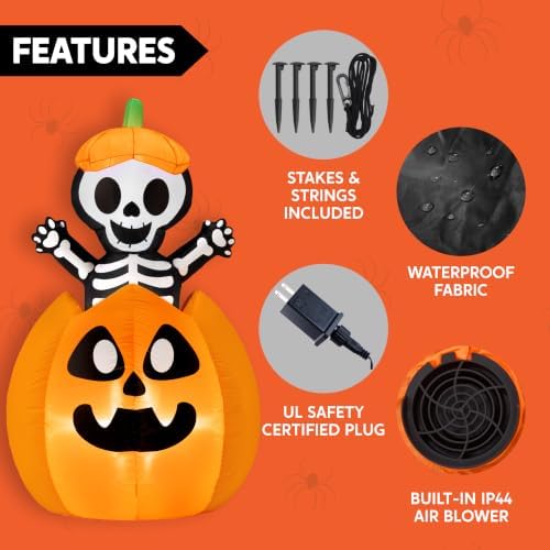 Joiedomi 5FT Halloween Animated Inflatables Outdoor Decorations, Inflatable S...